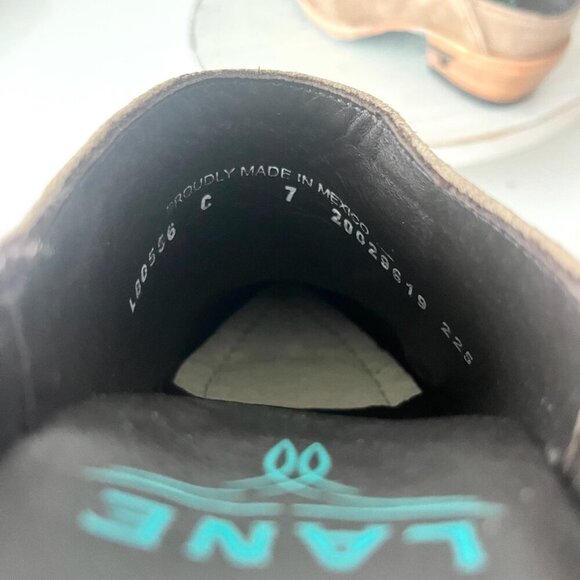 Lane Plain Jane Mule Womens 7 Latte Suede Cowboy Boots Western Slip On Short - Picture 10 of 12